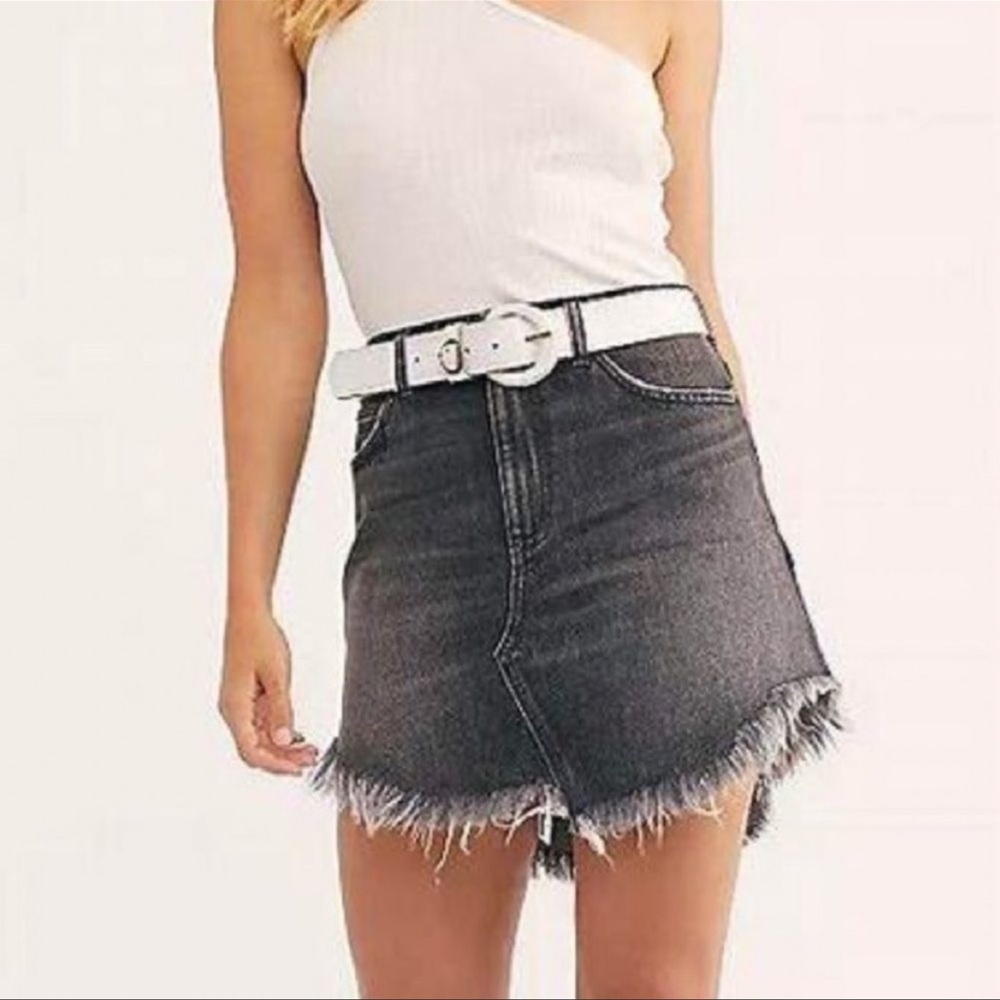 Free People We the Free Maverick Bailey Jean Skirt
